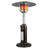 MoNiBloom Outdoor Patio Heater Outdoor Tabletop Lightweight Propane 11000 BTU Output Electronic Ignition System Portable Outside For Commercial Residential,Gold