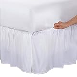 Bed Maker’s Never Lift Your Mattress Microfiber Wrap-Around Bed Skirt, Gathered Ruffled Style, Classic 14 Inch Drop Length, King, White