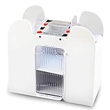 Nileole 6 Decks White Automatic Card Shuffler, Battery-Operated Electric Shuffler, Casino Card Game Table Accessories for Travel, UNO, Phase 10, Skip-Bo, Texas Hold'em
