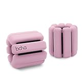 Bala Bangles - Set of 2 (1lb Each) | Adjustable Wearable Wrist & Ankle Weights | Yoga, Dance, Barre, Pilates, Cardio, Aerobics, Walking | Blush Pink