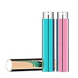 Vitog 8ml Refillable Perfume Atomizer - Leak Proof Small Travel Size Perfume Spray Bottles Empty with Funnel and Distributor for Women & Men(3pcs,Pink&Gold&Blue)