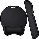 Gimars Ergonomic Mouse Pad Wrist Support, Upgrade Enlarge Superfine Fibre Soft Smooth Keyboard Wrist Rest, Comfortable Memory Foam Wrist Rest for Computer, Laptop, Mac, Gaming, Office and Pain Relief