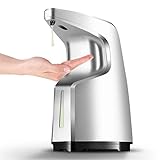 CasaTimo Automatic Touchless Hand Sanitizer Dispenser, Automatic Soap Dispenser 15.2oz/450ml, 4-Level Adjustable, Countertop/Wall-Mounted for Familly/Commercial Use, Silver