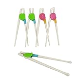 Zehhe 5 Pairs Easy to Use Cheater Training Chopsticks for Children and Adults, 1 Pcs Wood Spoon (5pairs)