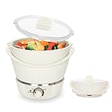 Drizzle Foldable Electric Cooker Travel Hot Pot - Dual Voltage 100V-240V Hot Pot Cooking - Food Grade Silicone Cookerware Boiling Water Steamer - Camping Office Hotel Noodle Porridge Soup Dorm
