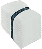 Royale Linens Flour Sack Dish Towels - 28' X 28' Kitchen Towel - Super Absorbent White Flour Sack -100% Ring Spun Cotton -Tea Towels - For Embroidery, Cloth Diapers, Cheese Strainers -(12 Pack, White)