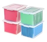 IRIS USA 4 Pack Letter/Legal Size File Box, Crystal Clear