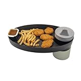 GET O ROUND - Kids Travel Tray with Sauce Holder, Kids Travel Tray for car seat, Travel Essentials for Food, Fries, Snacks and Drink Holder, Universal fit Cup Holder.