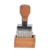 Haosie Roller Date Stamp, Retro Small Date Stamper, Date Stamper Self Inking Day Month Year, with Wooden Handle & Base, for DIY Craft Card Making Planner Scrapbooking