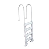Vinyl Works SLD2 Heavy-Duty Resin Pool Step Ladder for 60 Inch Above Ground or In Ground Swimming Pools, White