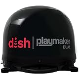 Winegard PL8035R Dish Playmaker Dual Portable Automatic Satellite Antenna with Dish Wally HD Receiver Black
