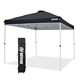 OUTFINE Pop-up Canopy 10x10 Patio Tent Instant Gazebo Canopy with Wheeled Bag,Canopy Sandbags x4,Tent Stakesx8 (Black, 10*10FT)