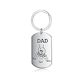 Lam Hub Fong Personalized Dad Father Gifts from Son Daughter Custom Name Keychain Engraved Family Key Chain for Father’s Day (DAD-3 Names)