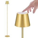 IMQSQIK Cordless Floor Lamp for Outdoor/Indoor, Built-in 6800 mAh Battery LED Battery Operated lamp Rechargeable, with Touch Control Floor lamp，Adjustable Height Floor Lamp for Patio(Gold)