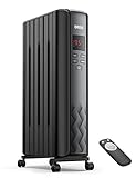 Dreo Radiator Heater, Upgrade 1500W Electric Portable Space Oil Filled Heater with Remote Control, 4 Modes, Overheat & Tip-Over Protection, 24h Timer, Digital Thermostat, Quiet, Indoor