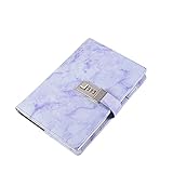 Journal Notebook with Lock, Waterproof Leather Marble Diary with Lock for Girls and Women,Refillable Secret Personal Journal with Lock, Cute Notebooks for Adults,Password Diary with Combination Lock