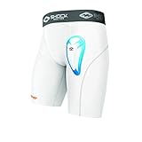 Shock Doctor Boy's Compression Short with Bio-Flex Protective Cup, Baseball, Hockey, Softball, Lacrosse, Football, and Soccer, X-Large, White