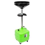 OEMTOOLS 87032 9 Gallon Upright Portable Oil Lift Drain with Oil Pan Funnel, for Changing Car and Truck Motor Oil, Adjustable Height, Oil Drain Container , green