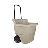 Suncast Resin 15.5 Gallon Multi-Purpose Cart with Wheels, Brown,Taupe