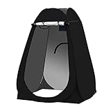 Portable Pop Up Privacy Tent, Outdoor Camping Bathroom Toilet Shower Tent Spacious Dressing Changing Room for Hiking Beach Picnic Fishing, Instant Rain Shelter with Carrying Bag-Black