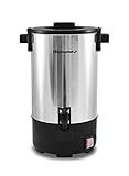 Elite Gourmet CCM-035 Maxi-Matic 30 Cup Stainless Steel Coffee Urn Removable Filter For Easy Cleanup, Two Way Dispenser with Cool-Touch Handles Electric Coffee Maker Urn, Stainless Steel