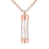 CoolJewelry Urn Necklace for Ashes Memorial Cremation Jewelry for Ashes Pendant Keepsake Rose Gold Infinity Eternal Hourglass Glass