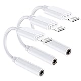 DESOFICON [Apple MFi Certified] Headphone Adapter for iPhone 14, 3 Pack Lightning to 3.5mm AUX Audio Stereo Earphone Connector for iPhone 14 Pro/13/12/11/XS/XR/X/iPad, Support Calling + Music Control