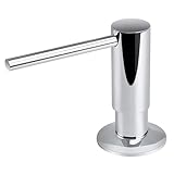 SAMODRA Sink Soap Dispenser, Metal Pump Head Liquid Lotion Countertop Kitchen Bathroom Soap Dispenser with 17 OZ PET Bottle (Chrome)