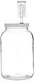 FastRack - One Gal Wide Mouth Jar with Lid and Airlock, Large Glass Jar with Fermentation Lid, 1 Gallon Glass Jar with Lid and Econolock Airlock, One Gallon Jar with Fermentation Airlock