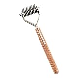 Mars Coat King Dematting Undercoat Grooming Rake Stripper Tool for Dogs and Cats, Stainless Steel with Wooden Handle for Thick Coats, 10-Blade Stripper for Groomers, Pet Owners