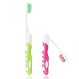 Ouligay 2Pcs Travel Toothbrush Folding Toothbrush Portable Soft Toothbrush Small Foldable Travel Toothbrushes for Travel Camping Hiking