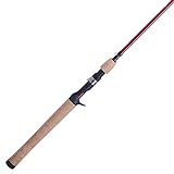 Berkley 7’ Cherrywood HD Casting Rod, One Piece Spinning Rod, 10-20lb Line Rating, Medium Heavy Rod Power, Fast Action, 1/4-1 oz. Lure Rating, Red