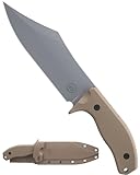 Off-Grid Knives - Caiman XXL Fixed Blade Bowie Knife with Cryo D2 Steel, G10 Scales, Full Tang, Kydex Sheath, OG Lo-Pro Belt Attachment, Camping, Bushcraft, Hunting, Survival (Coyote)
