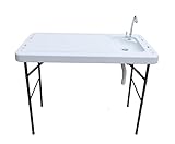 Old Cedar Outfitters Fish and Game Cleaning Table with Sink and Folding Legs