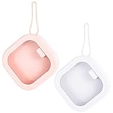 Prudiut 2pcs Hair Tie Organizer, Small Hair Tie Holder Organizer Hair clip Jewelry Organizer for Baby Teen Girl Women, Portable Hanging Small Items Desktop Storage Box(Pink and White)