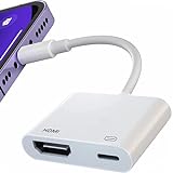 Lightning to HDMI Adapter [ Apple MFi Certified ], Plug & Play 1080P Screen Converter with Lightning Charging Port, iPhone to HDMI Adapter Compatible with iOS Devices for Projector/Monitor/TV