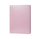 Leather Portfolio Folder Padfolio, Business Padfolio Organizer Document Planner Portfolio Binder Storage Pocket for Legal Pad Holder Paperwork Phone Men Women 13 * 9.8' (Pink)