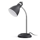 LEPOWER Metal Desk Lamp, Eye-Caring Table Lamp, Study Lamps with Flexible Goose Neck for Bedroom, Home Office (Matte Black)