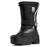 FREE SOLDIER Mens Snow Winter Boots Insulated Waterproof Boots for Men Nonslip Outdoor Footwear with Removable Lining(Thick Black 10)