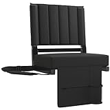 Besunbar 1pcs Stadium Seat for Bleachers with Back Support and Wide Padded Cushion Stadium Chair - Includes Shoulder Strap and Cup Holder, Black