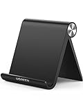 UGREEN Cell Phone Stand Holder for Desk Adjustable Compatible with iPhone 13 12 Pro Max 11 SE XS XR 8 Plus 6 7 Samsung Galaxy Note20 S20 S10 S9 S8 Android Smartphone Mobile Phone Dock Foldable, Black