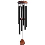 Large Aluminium Wind Chimes 37' Inches to Create a Zen Atmosphere for Outdoor, Garden, Patio Decoration with Wind Catcher, Classic Black, Suitable as A Gift for Unisex