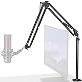 InnoGear Desk Mic Stand, 360° Rotatable Overhead Mic Boom Arm Microphone Stands High Riser for Blue Yeti Snowball HyperX QuadCast SoloCast Fifine Shure SM7B and Other Mics