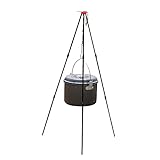 SLEE Tripod Camping Outdoor Cooking Campfire Picnic Pot Cast Iron Fire Grill Oven New