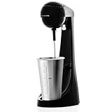 OVENTE Classic Milkshake Maker Machine 2 Speed with 15.2 Oz Stainless Steel Mixing Cup, Compact & Easy Clean Drink Mixer Blender for Malted Milk, Soft Ice Cream, and Protein Shakes, Black MS2070B