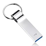 gaokow Flash Drive 1TB Thumb Drive 3.0 High-Speed Mini Hard Drive Waterproof USB Drive Silver Jump Drive Data Backup and Copy for Multiple Devices, with Keychain