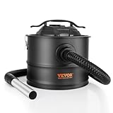 VEVOR Vacuum Cleaner 4 Gallon with 1200W Powerful Suction, Ash Vac Collector with 47.2 in Flexible Hose, for Fireplaces, Pellet, Wood Stove, Log Burner, Grills, Pizza Ovens, Fire Pits, Black