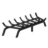 VEVOR Fireplace Grate, 30 inch Heavy Duty Fireplace Pit Grill Grate with 6 Support Legs, 3/4'' Solid Powder-Coated Steel Bars, Fire Logs Firewood Burning Rack Holder for Indoor and Outdoor Fireplace