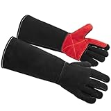 MEYEEBO Animal Handling Glove - Bite Proof Gloves - Anti Scratch Protective Gloves for Training Dogs Cat Bird Snake Parrot Lizard - 18 inch Bite Resistant Gloves(Black)