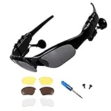 Wireless Bluetooth Sunglasses Anti-ray Stereo 4.1 Music Bluetooth Headphones for Men Support Both Headset and Hands-Free for All Kinds of Cell Phones (Black-Gray)